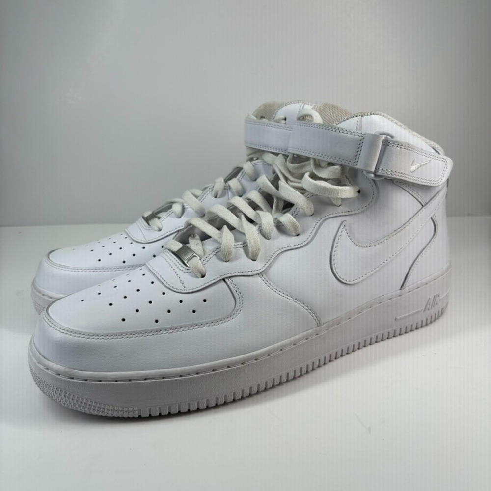 Nike Air Force 1 Mid '07 Men's US 18 Triple White Sneakers Shoes CW2289-111